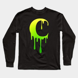 Dripping Moon (Acid Green Gradient) Long Sleeve T-Shirt